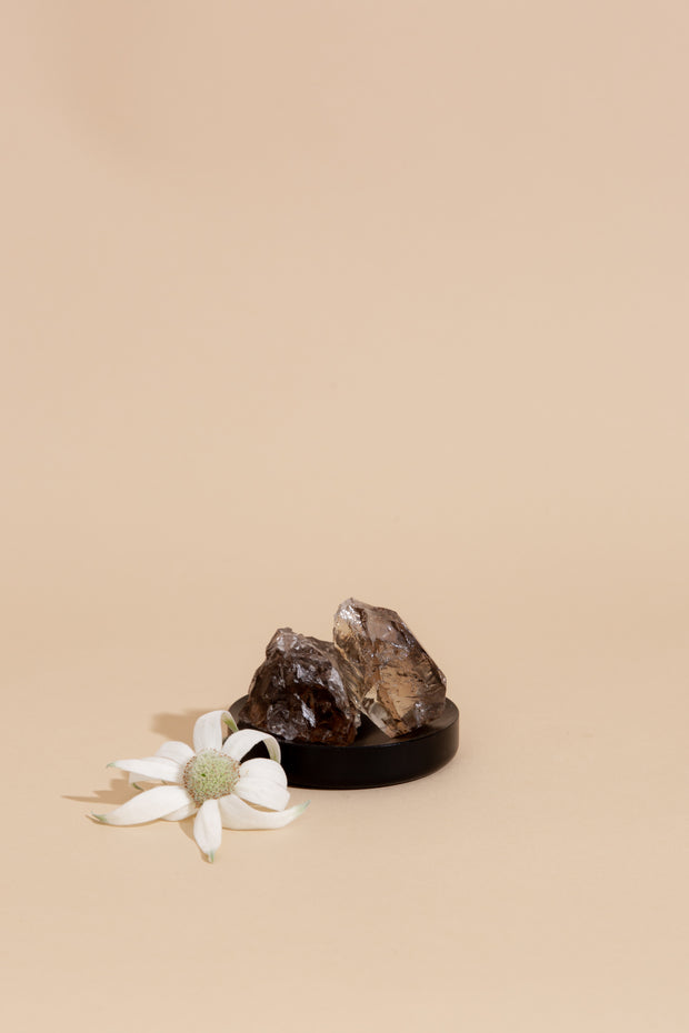 Trinket Tray For Women with raw smokey quartz stones