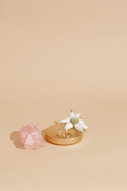 Gold Trinket Tray With Rose Quartz stones